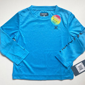 NWT Hurley Toddler Dri-FIT UPF 50+ Long Sleeve T-Shirt/Neptune Blue Heather (2T)
